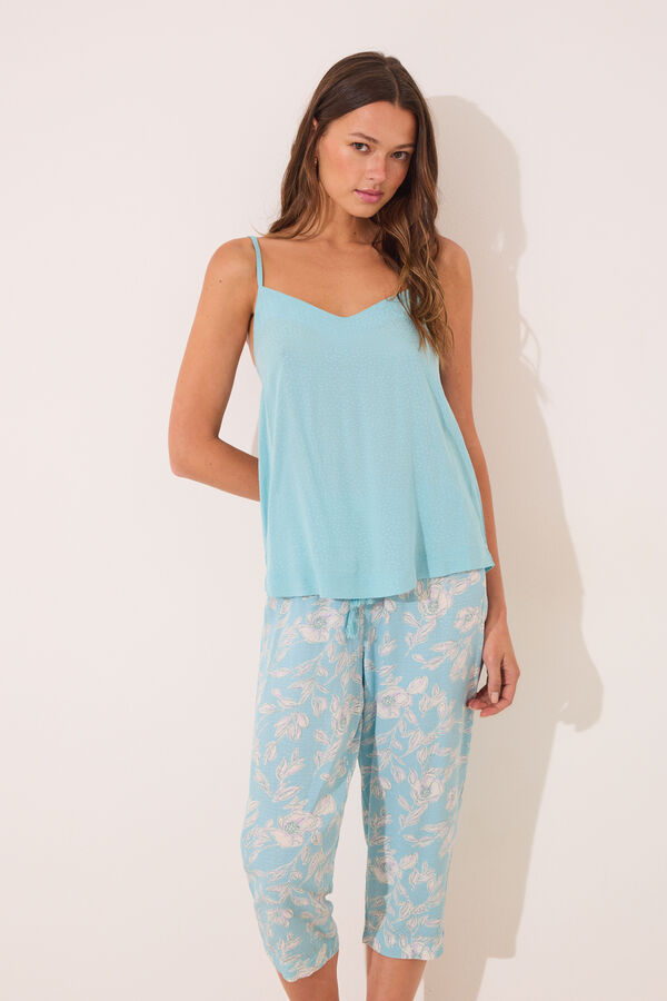 Womensecret Conjunto de playera, pantalón y bata estampado
