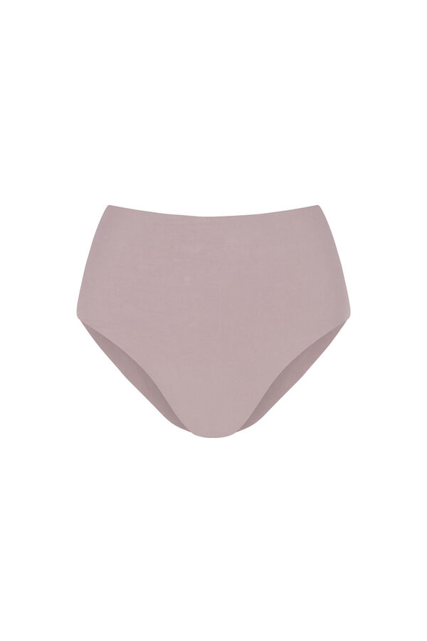 Women'secret Panty de algodón beige de cintura alta nude