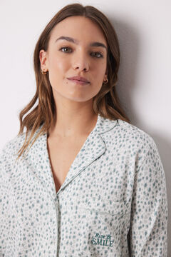 Womensecret Pijama camisera larga 100% algodón animal print  verde