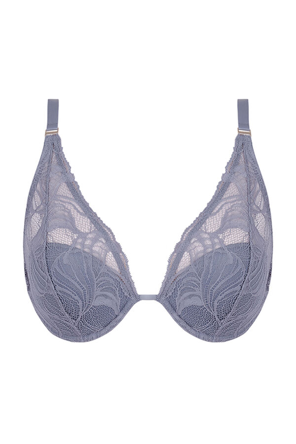 Womensecret INTUITIVE Brasier halter relleno encaje azul claro azul