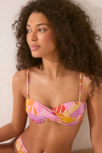 Womensecret Top bikini bandeau con estampado floral estampado