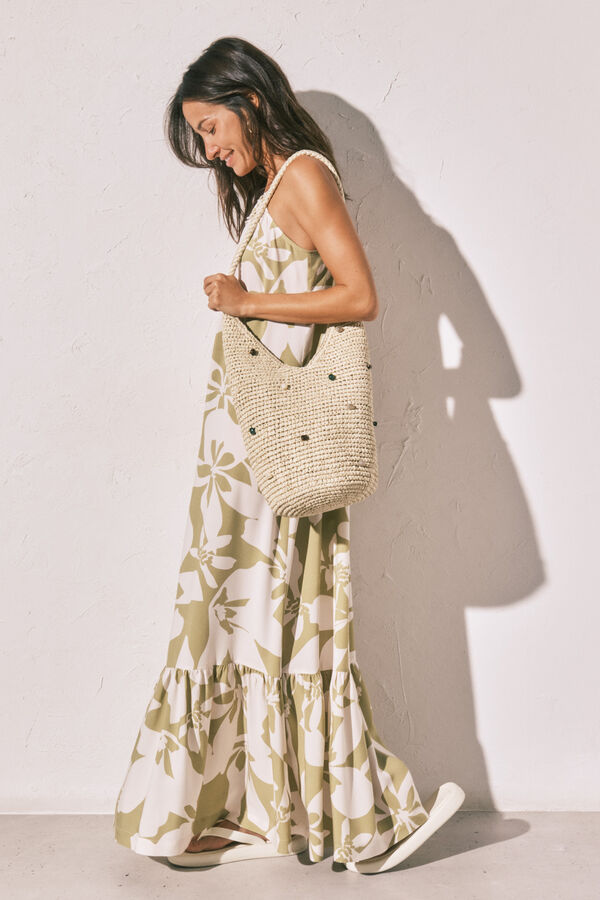 Women'secret Vestido largo de tirantes con estampado floral estampado