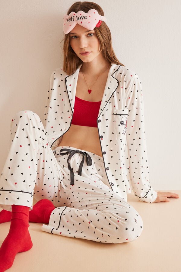 Womensecret Pijama camisera 100% algodón Snoopy blanco