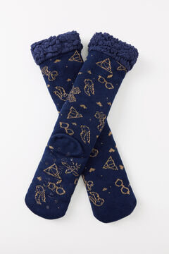 Womensecret Calcetines largos tricot azul Harry Potter azul