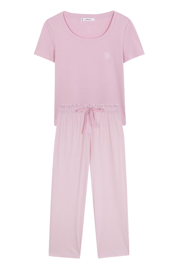Womensecret Pijama capri de algodón rosa rosa