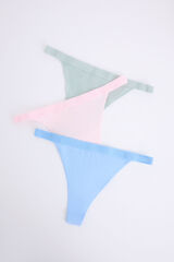 Womensecret Pack 3 tangas azul, verde y rosa blanco