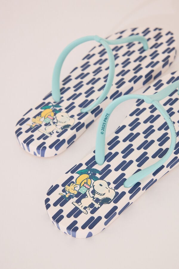 Womensecret Chanclas con estampado geométrico de Snoopy estampado