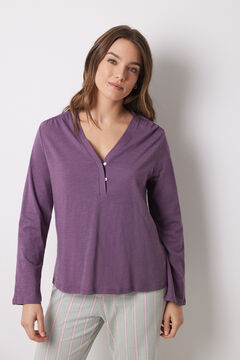 Womensecret Playera manga larga 100% algodón morado rosa