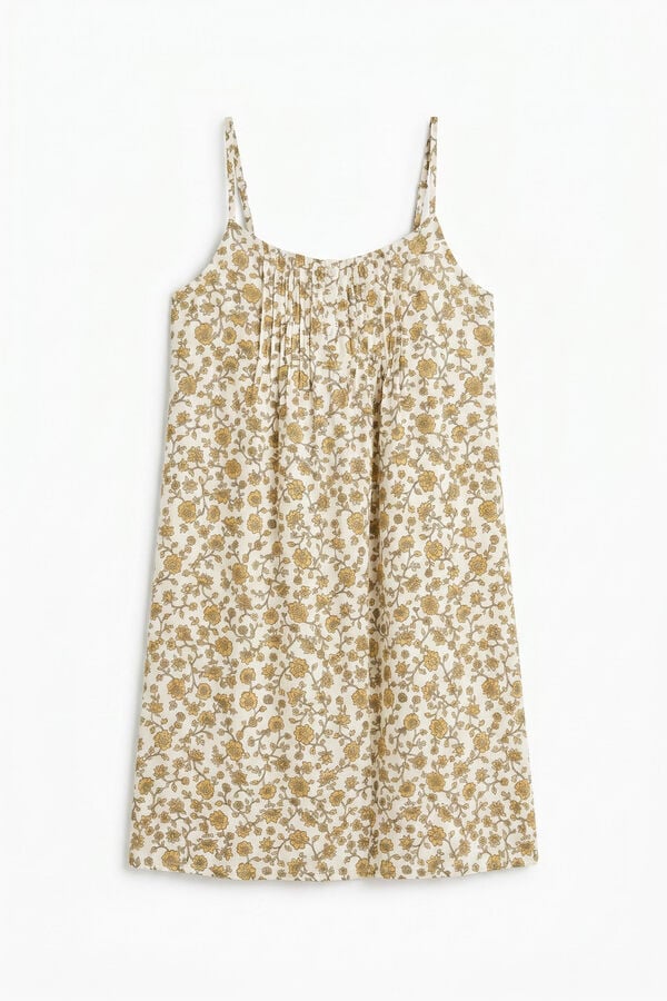Women'secret Camis&oacute;n corto de tirantes con estampado floral verde estampado