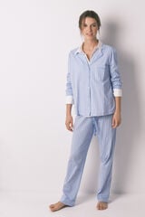 Women'secret Pijama camisera de rayas azules 100% algodón azul