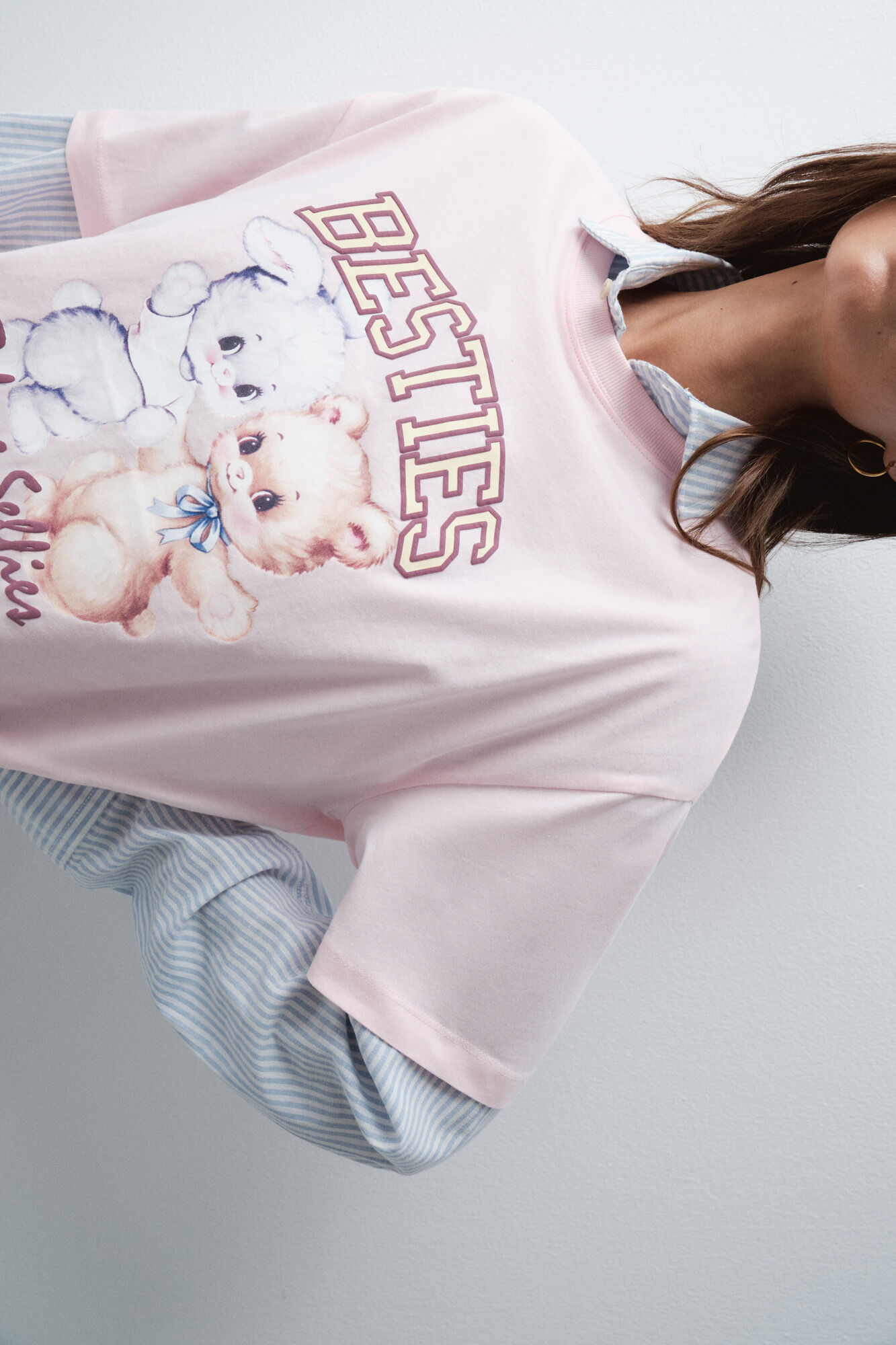 Women'secret Playera de algod&oacute;n con estampado rosa