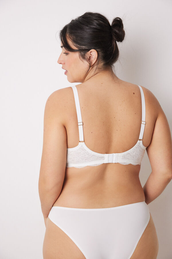 Womensecret BEAUTIFUL brasier clásico relleno encaje blanco amarillo