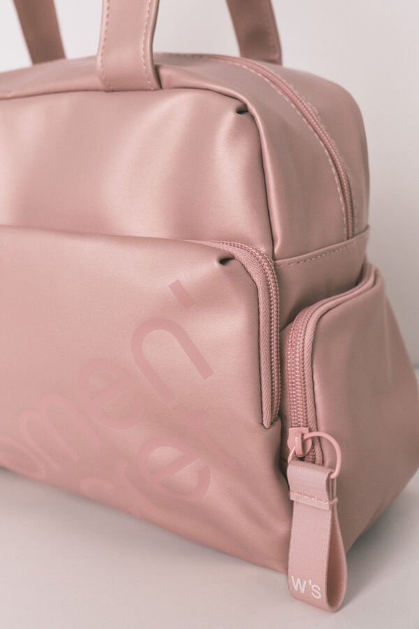 Womensecret Neceser grande de goma rosa metalizada rosa