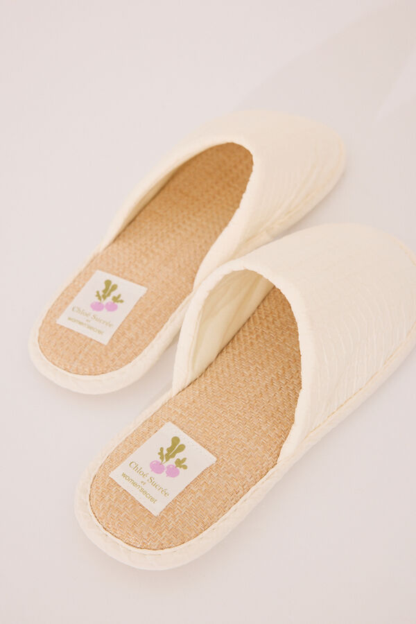 Womensecret Pantuflas para casa color crudo marfil