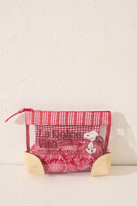 Womensecret Pack de 3 neceseres de rafia de Snoopy rojo