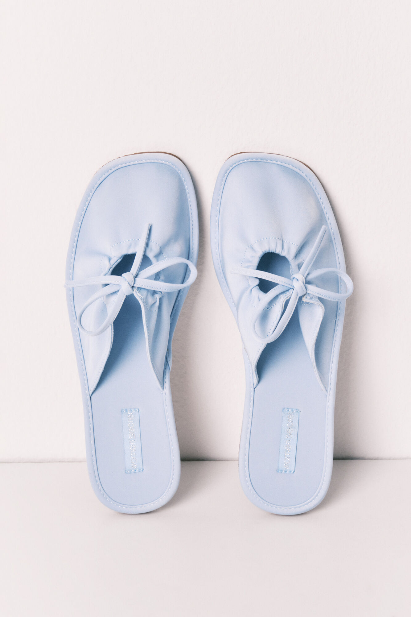 Women'secret Pantunflas de sat&eacute;n azul marino