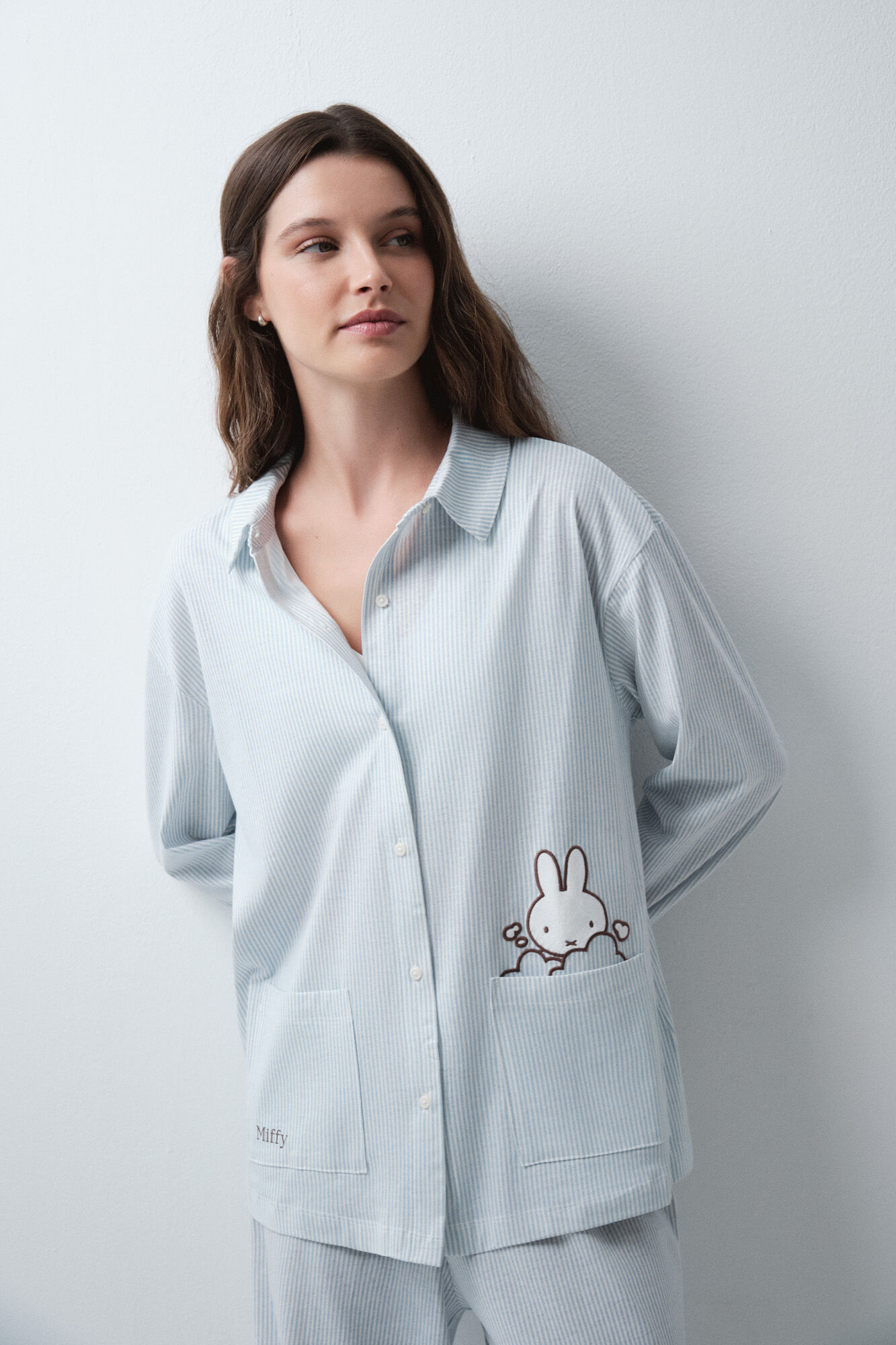 Women'secret Pijama larga camisera de rayas Miffy