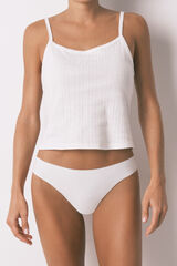 Women'secret Pack de 3 tangas de microfibra multicolor blanco