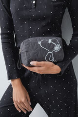 Women'secret Neceser peque&ntilde;o negro Snoopy gris