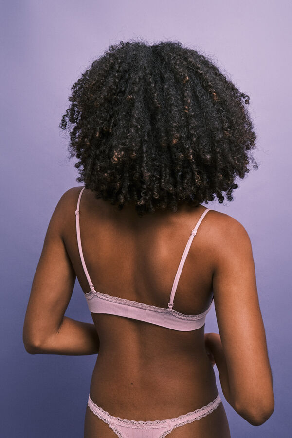 HI&BYE Brasier top pointelle rosa rosa