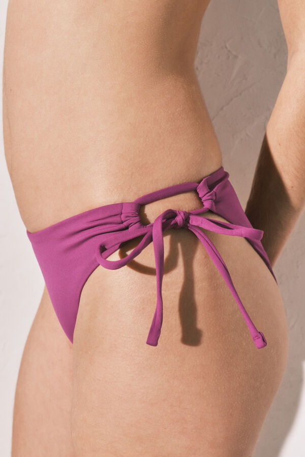 Women'secret Panty de bikini cl&aacute;sica de tiras granate morado/lila