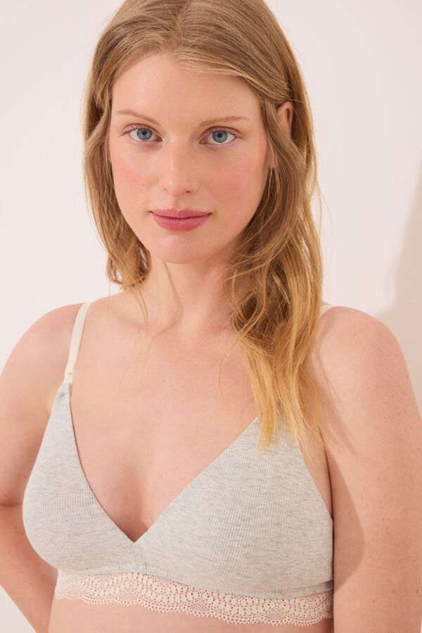Womensecret FANTASTIC brasier gris de canalé premamá gris