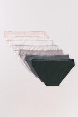 Women'secret Pack de 7 panties clásica de algodón neutro con logo blanco