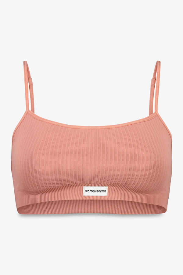 Womensecret Top sin costuras costuras de color rosa rosa