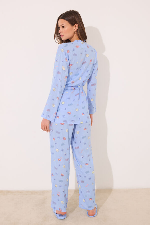 Womensecret Conjunto pijama larga "Barrio Sésamo" azul