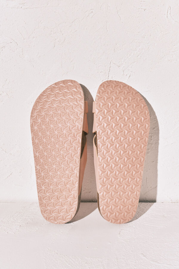 Women'secret Sandalia bio de tiras cruzadas rosa rosa