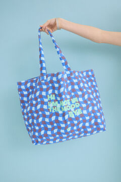 Womensecret Bolso tote estampado azul estampado