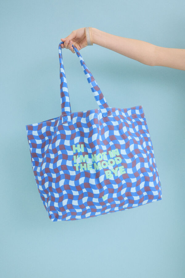 Womensecret Bolso tote estampado azul estampado