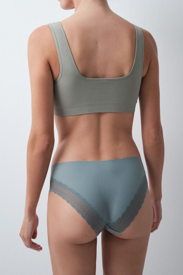 Women'secret Braga cl&aacute;sica clean cut encaje verde verde