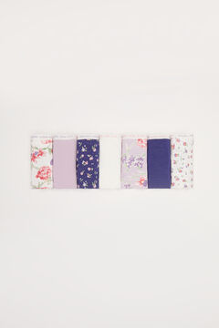 Womensecret Pack 7 braguitas clásicas algodón flores morado morado/lila