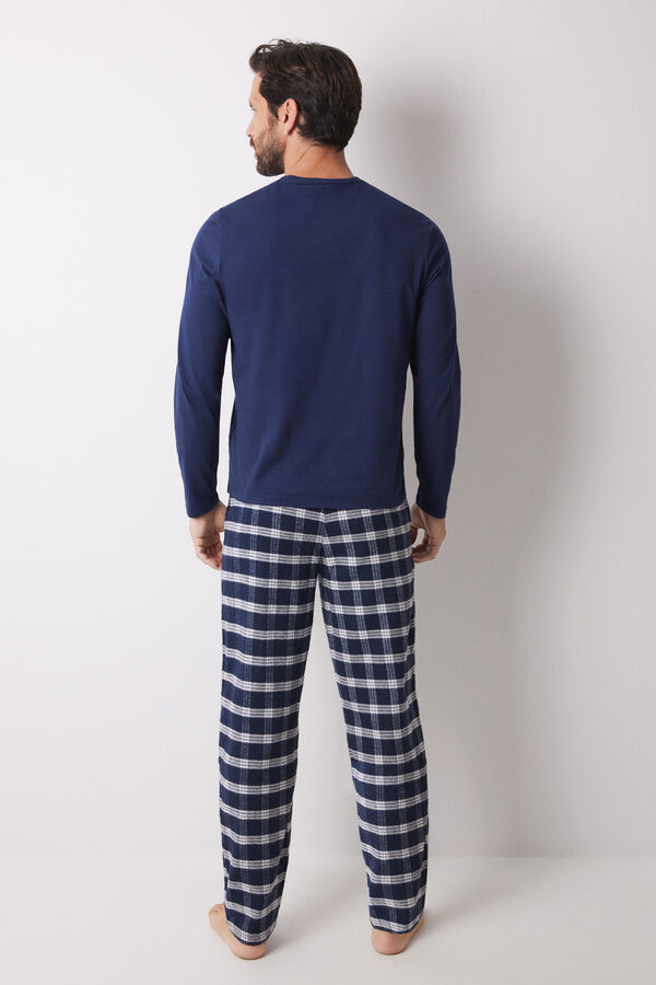 Womensecret Pijama larga hombre 100% algodón París azul