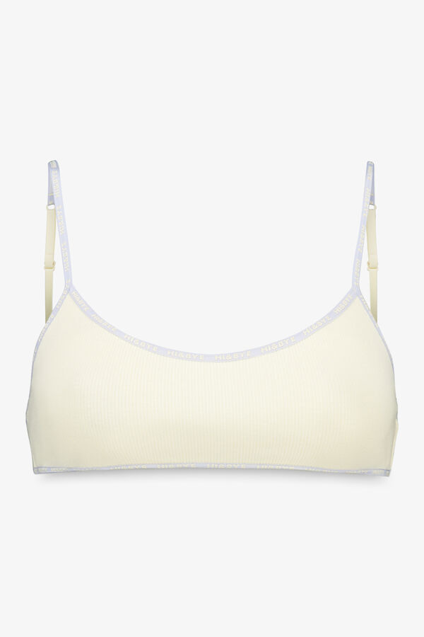 HI&BYE Brasier de algodón amarillo con copas extraíbles amarillo