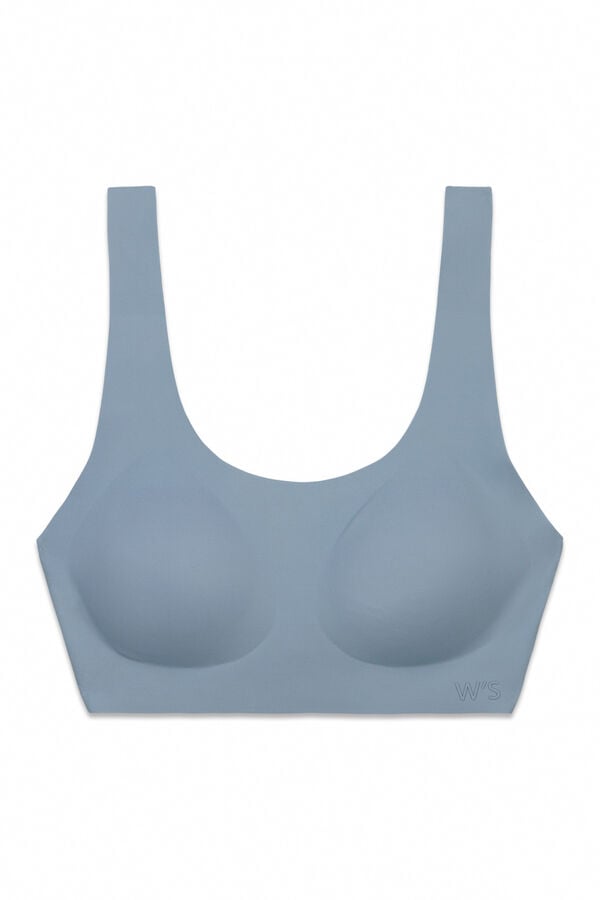 Women'secret Top liso clean cut de microfibra azul azul