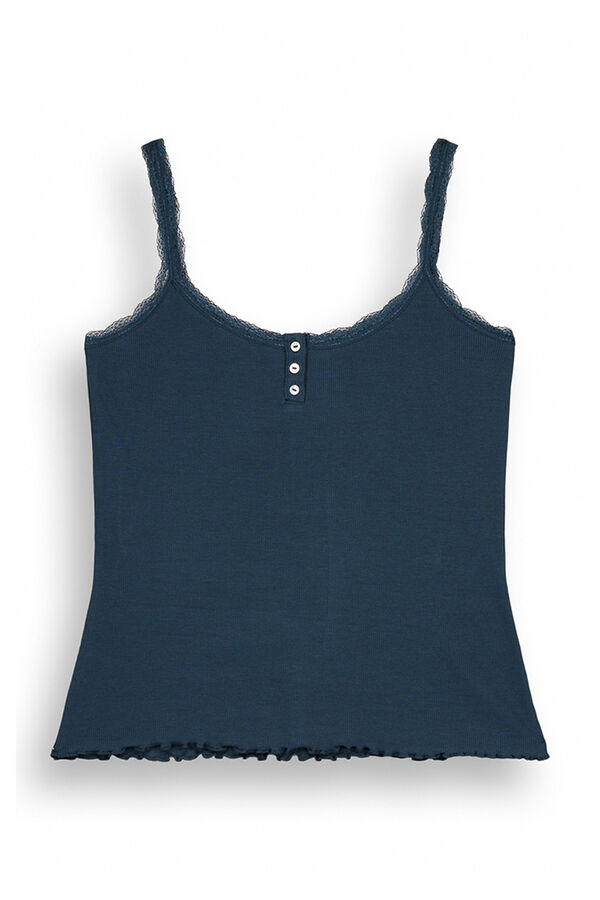 Womensecret Playera tirantes canalé algodón verde verde