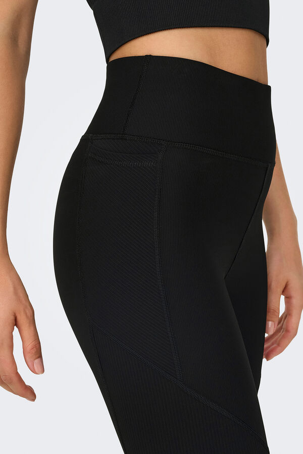 Only Play Leggings de cintura alta y bolsillo lateral negro