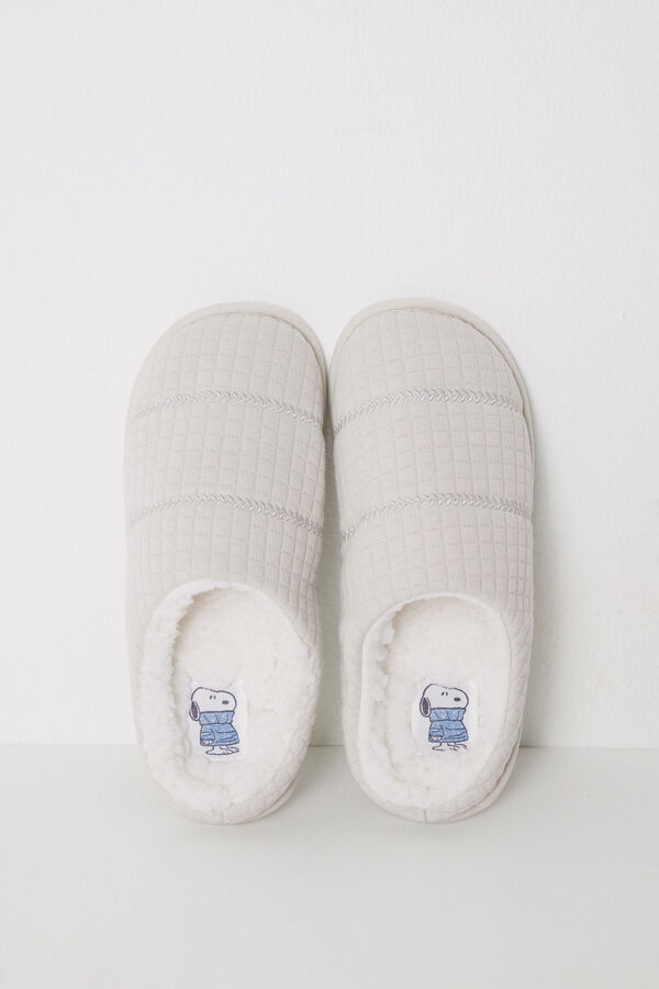 Womensecret Pantuflas para casa cerradas con relleno beige beige