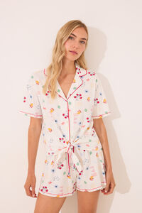 Womensecret Pijama camisera short de Moomin 100% algodón marfil