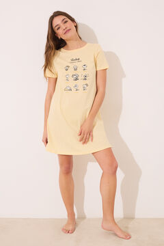 Womensecret Camisón corto de Snoopy amarillo