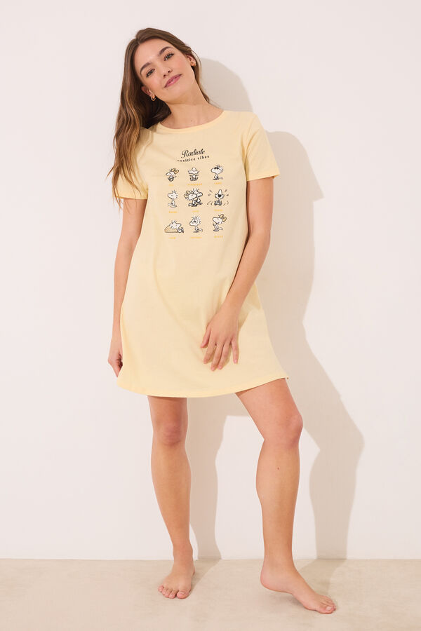 Womensecret Camisón corto de Snoopy amarillo
