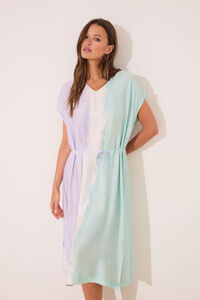 Womensecret Vestido largo de viscosa con efecto tie-dye estampado
