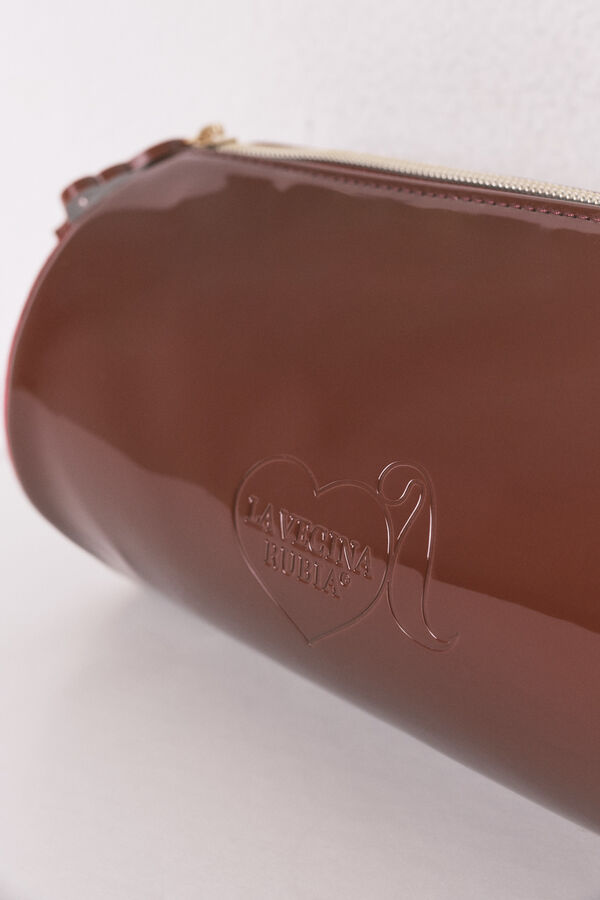 Women'secret Bolsa de hombro charol burdeos púrpura