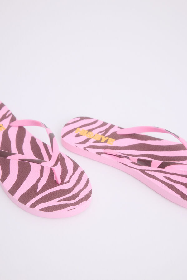 Womensecret Chanclas con estampado de logo en color rosa rosa