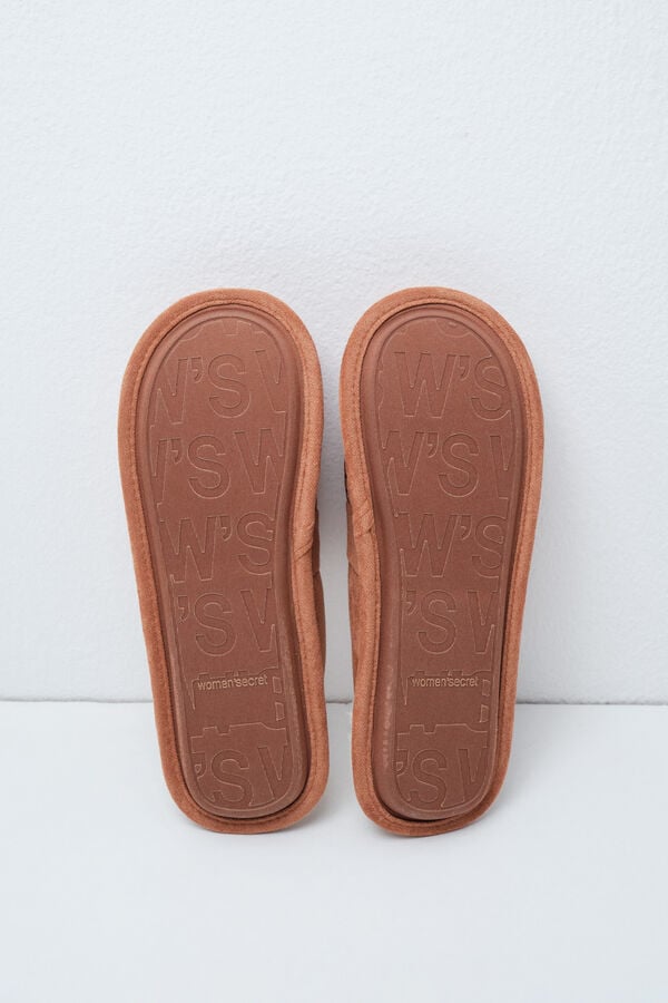 Women'secret Pantuflas mocas&iacute;n forradas caf&eacute; caf&eacute;