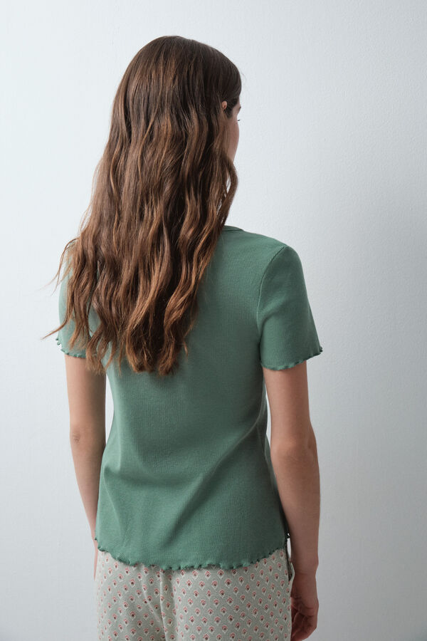 Women'secret Playera manga corta verde verde