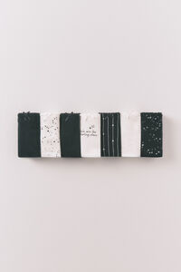 Women'secret Pack de 7 panties cl&aacute;sicas estampadas de algod&oacute;n blanco y negro