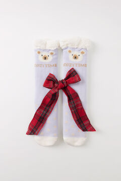 Womensecret Calcetines tricot borreguito “Cozy time” azul